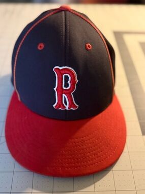 Red & Navy Baseball Cap with Embroidered 'R' Logo